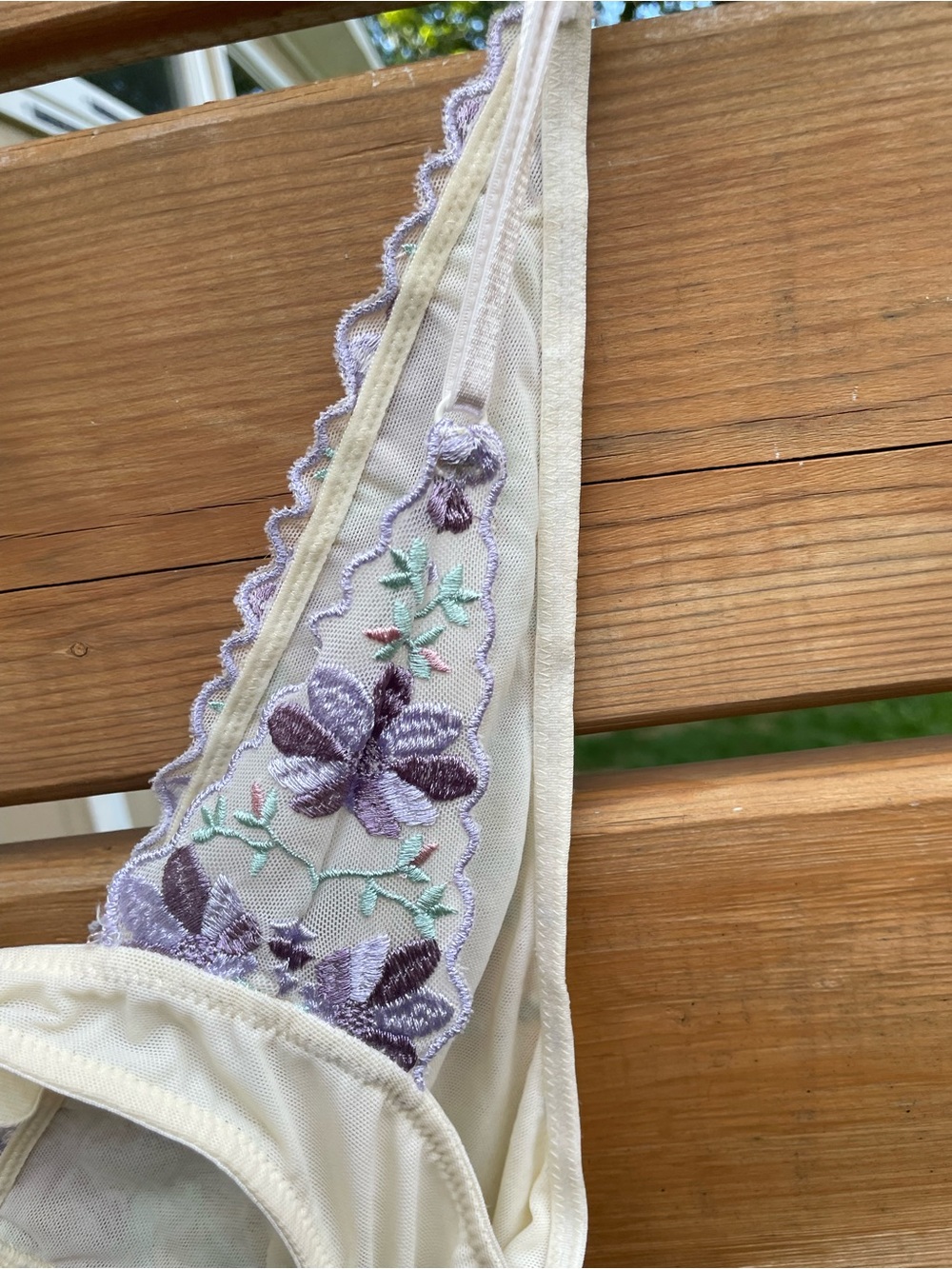 La Vie en Rose Vintage Cream Babydoll Nightgown with Floral Embroidery size L - Picture 13 of 15